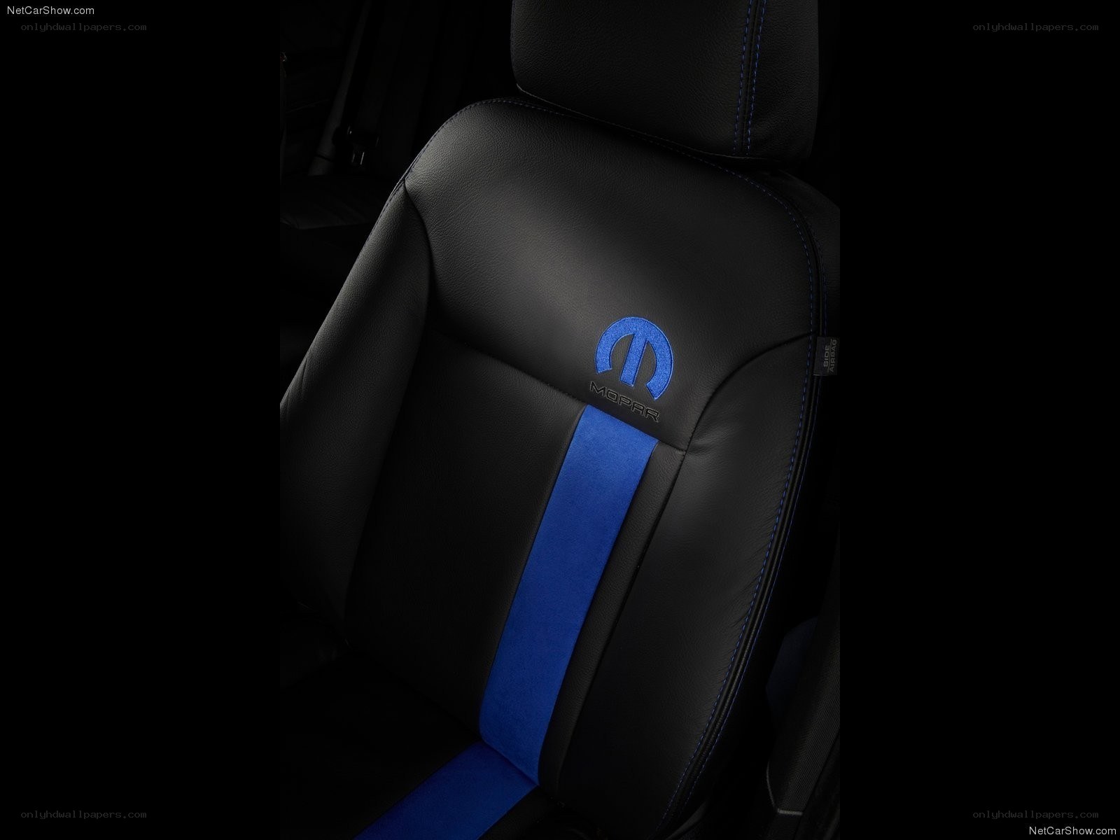 Mopar seat with blue accents