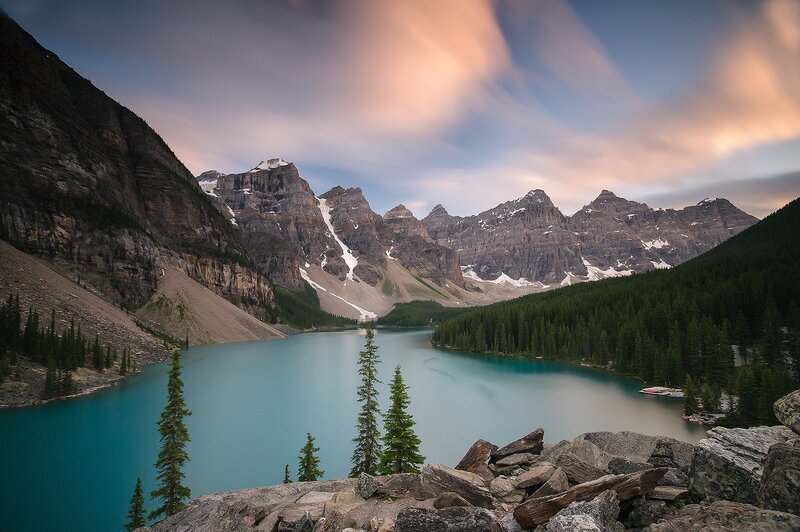 Moraine Lake at sunrise