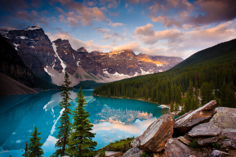 Moraine Lake at Sunrise — Blue