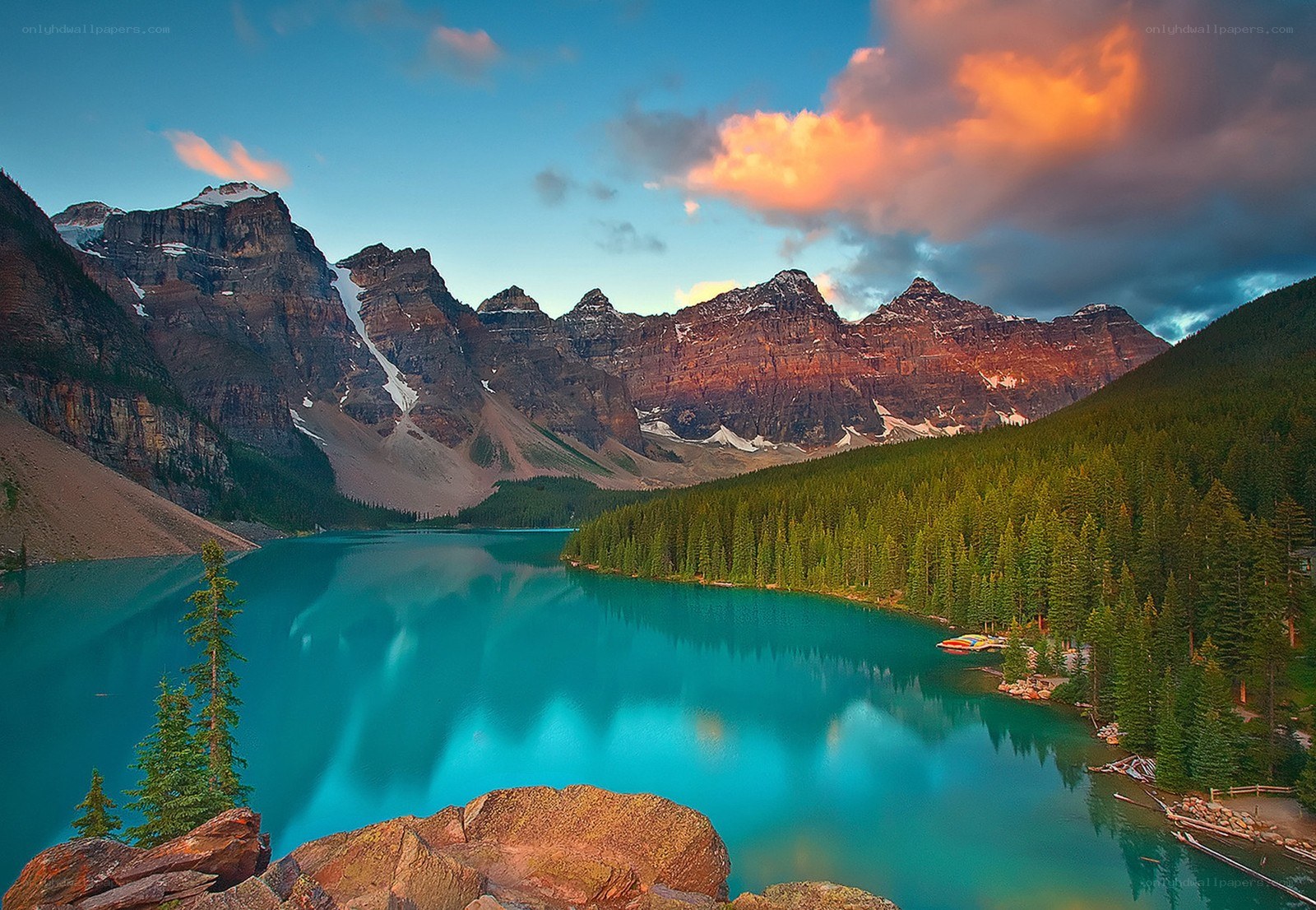 Moraine Lake at sunset