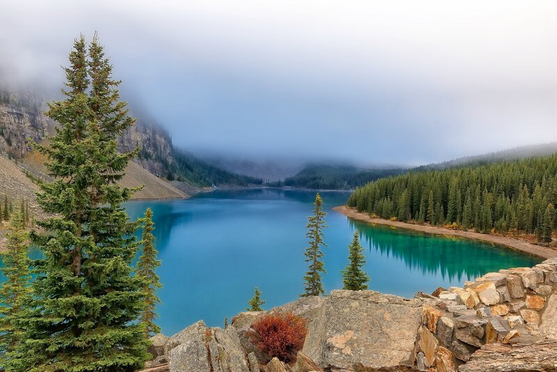 Moraine Lake in Fog
