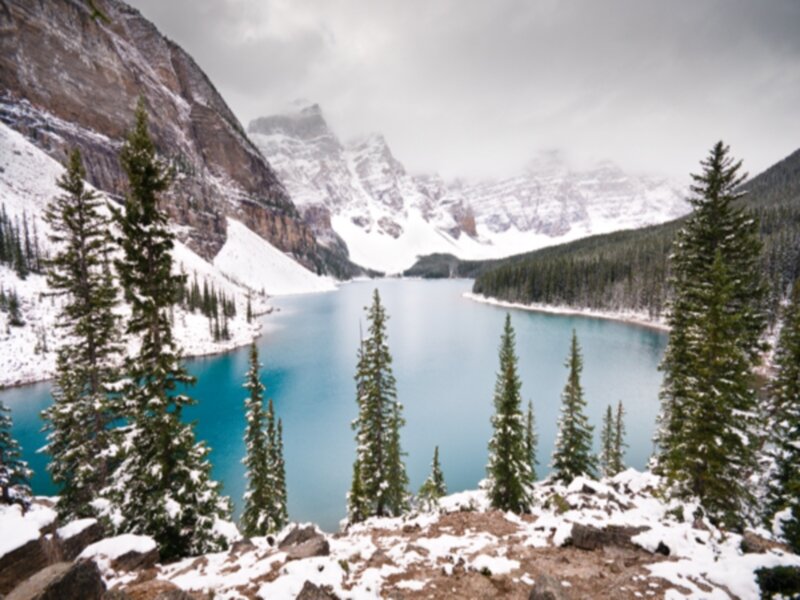 Moraine Lake in Winter — Blue