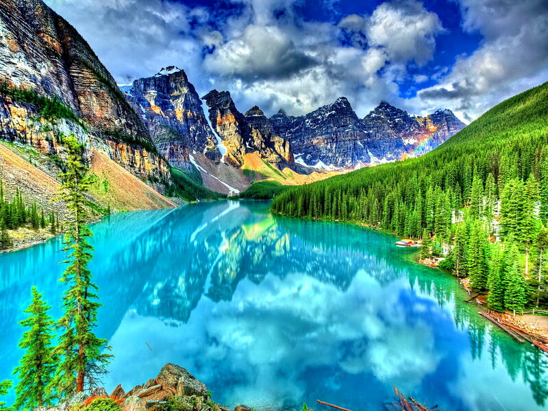 Moraine Lake Landscape — Blue, Dramatic, Afternoon