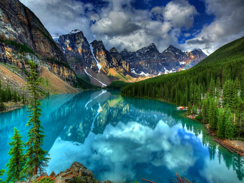 Moraine Lake Landscape — Blue, Dramatic