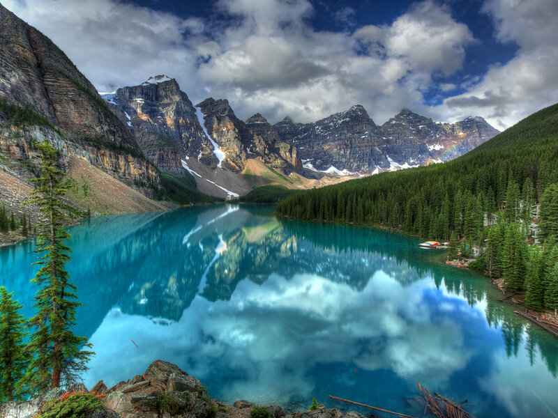 Moraine Lake Reflection — Blue, Serene, Afternoon, Photograph