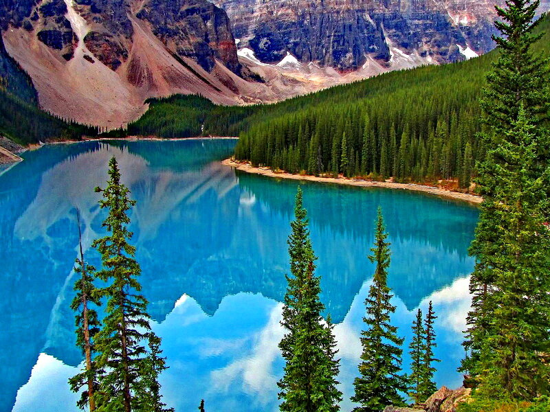 Moraine Lake Reflection — Blue, Serene
