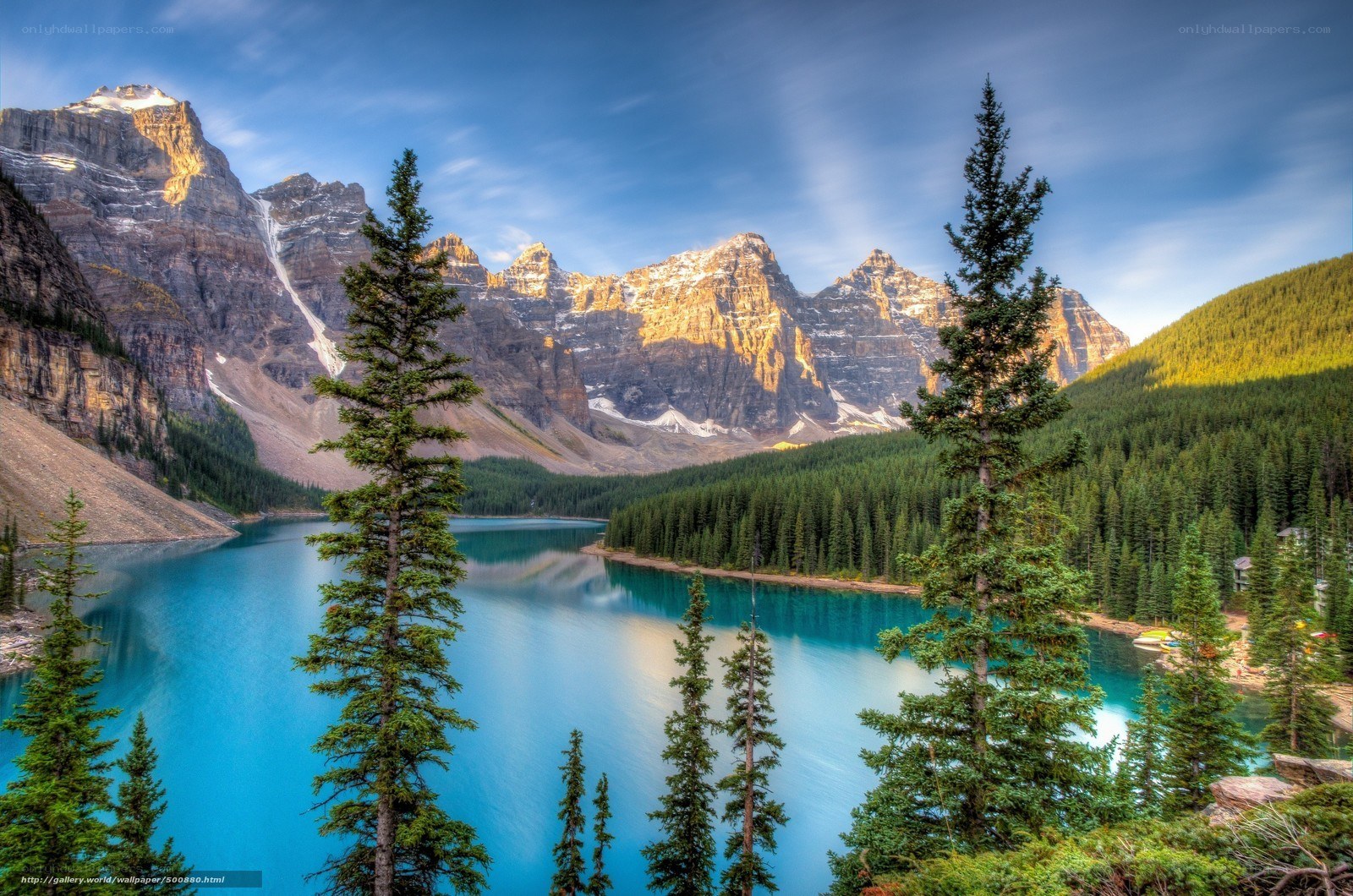Moraine Lake with mountain backdrop