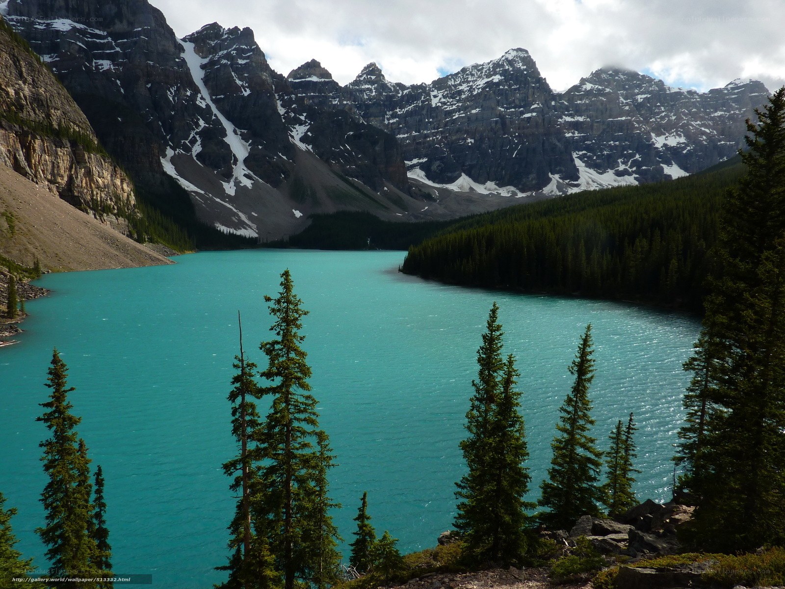 Moraine Lake with mountain backdrop