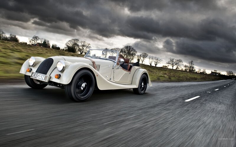 Morgan car on country road