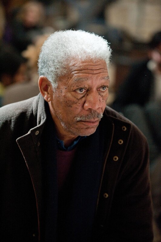 Morgan Freeman in a dramatic scene