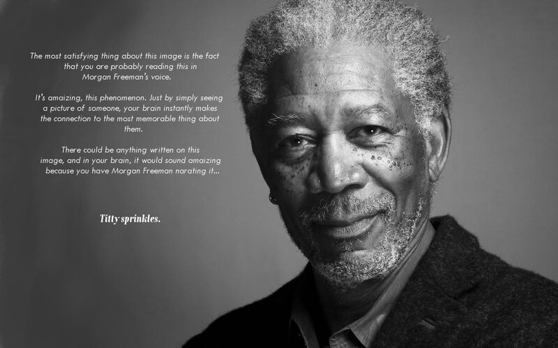 Morgan Freeman Portrait — Black, Serious