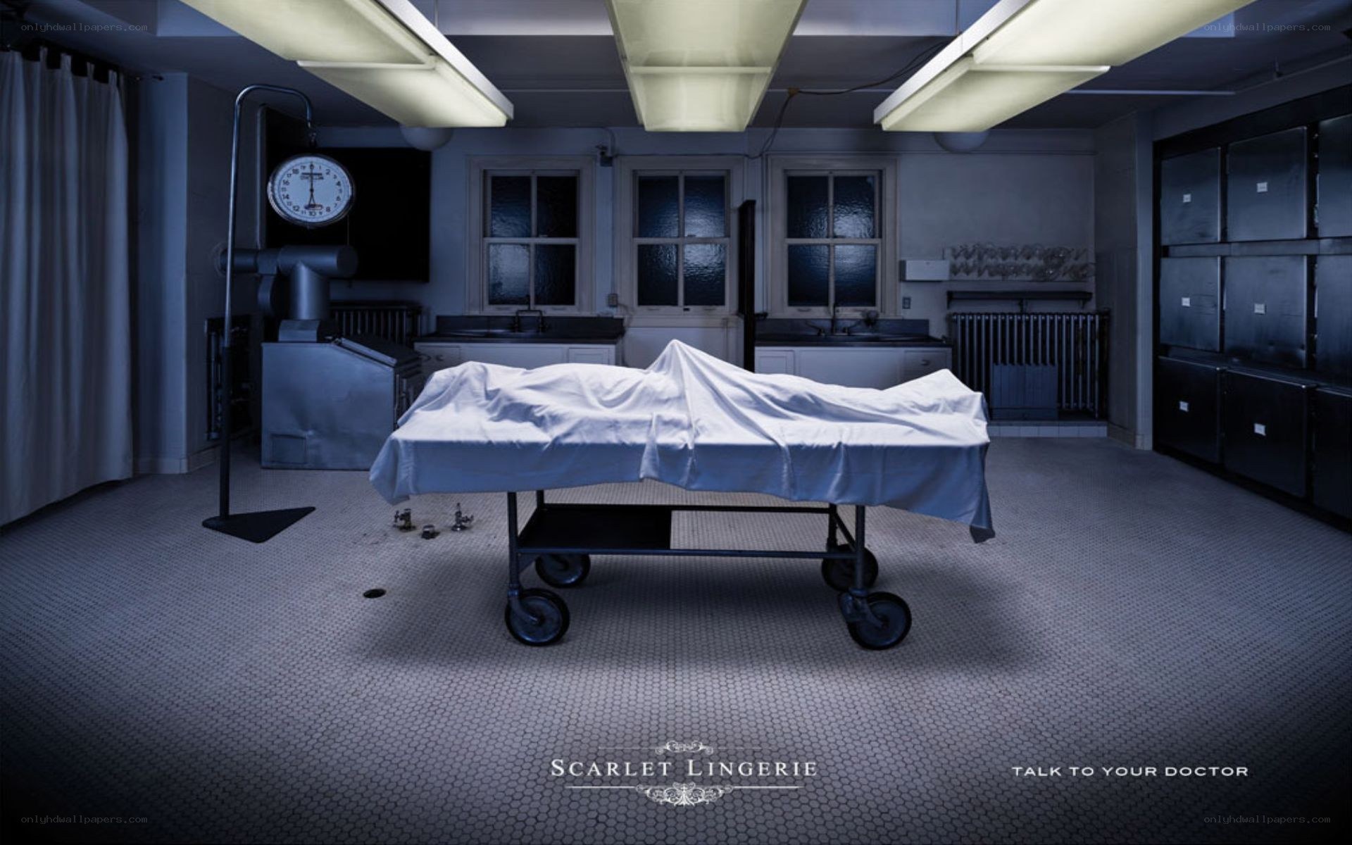 morgue with covered body