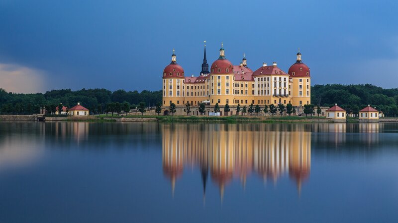 Moritzburg Castle — Blue, Serene, Sunset
