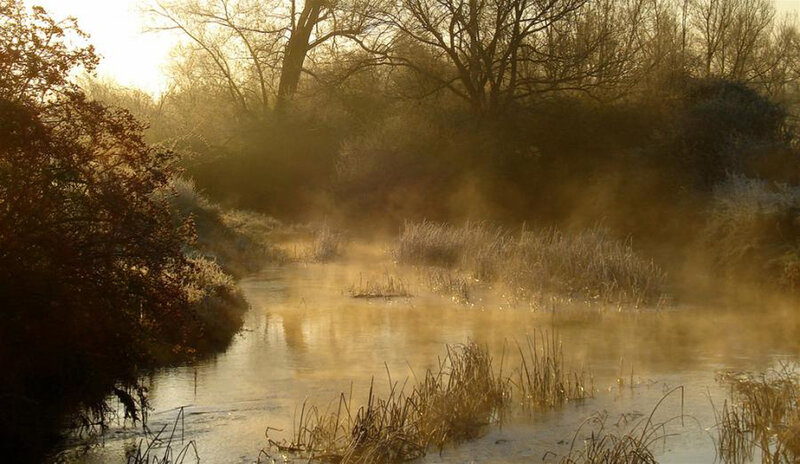 Morning mist over a river