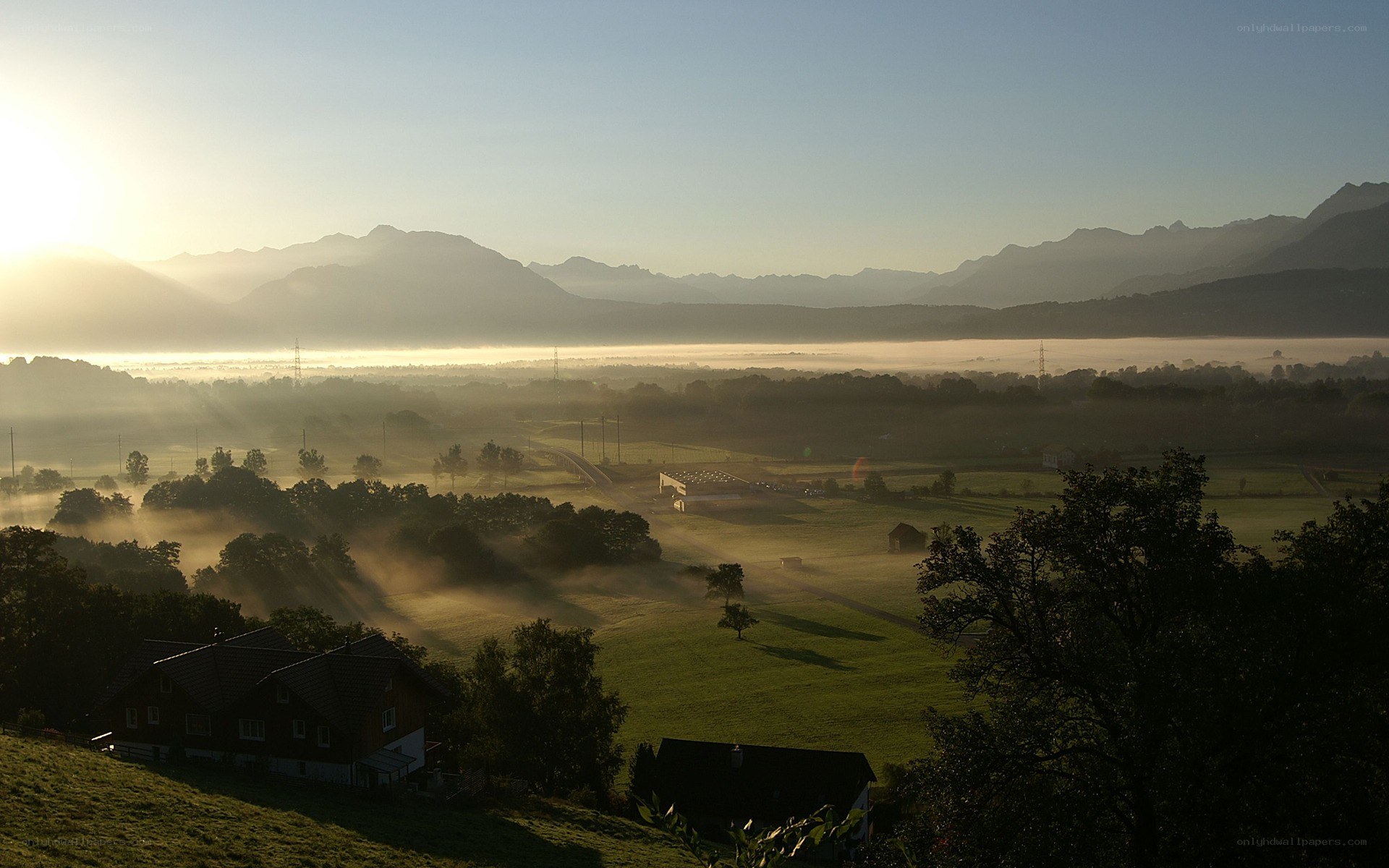 Morning mist over valley