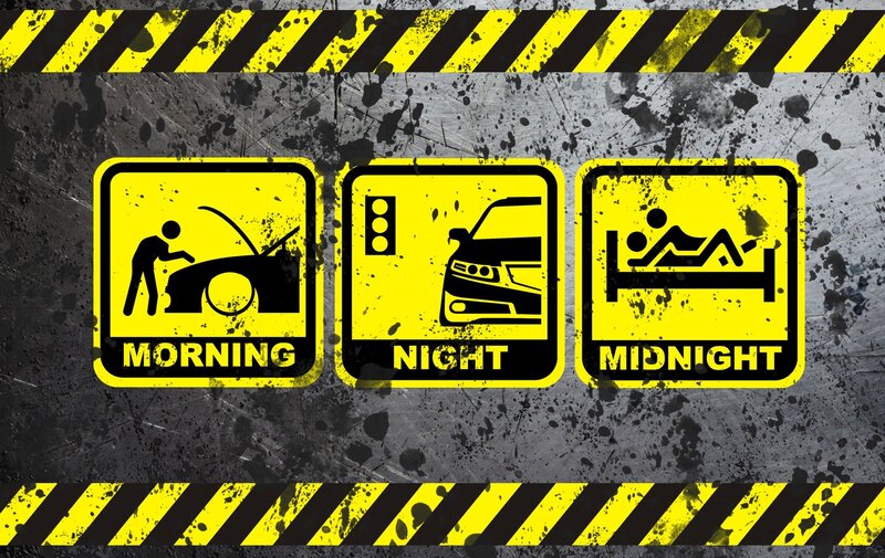 morning night midnight car icons
