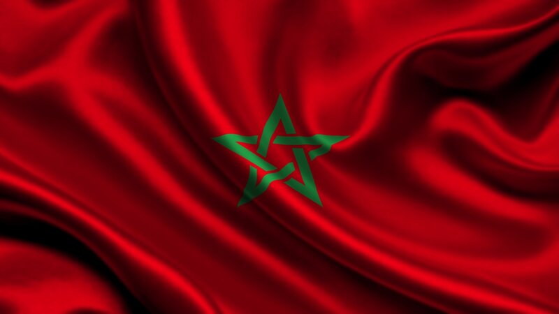 Moroccan flag waving