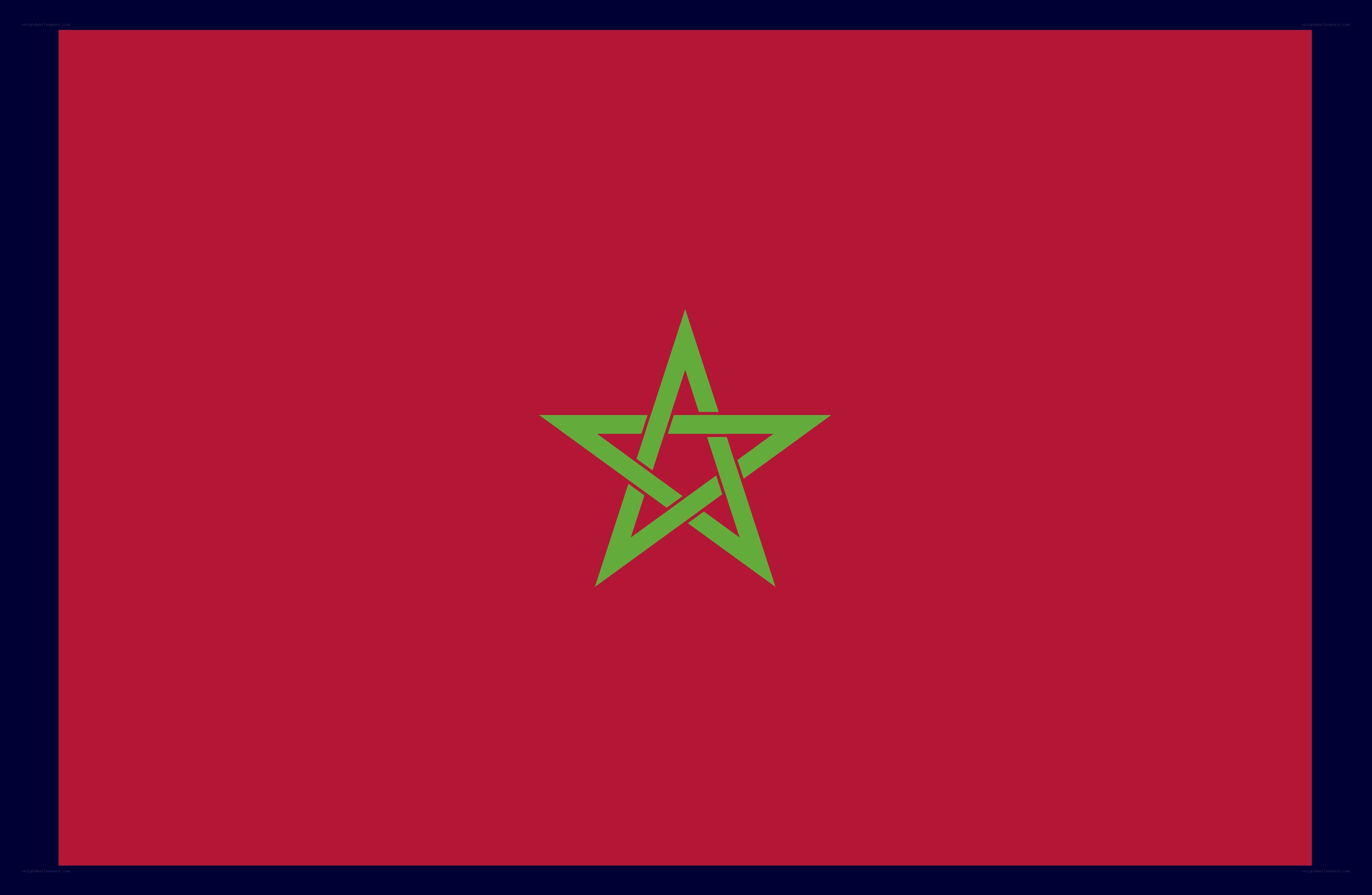 Moroccan flag with green star