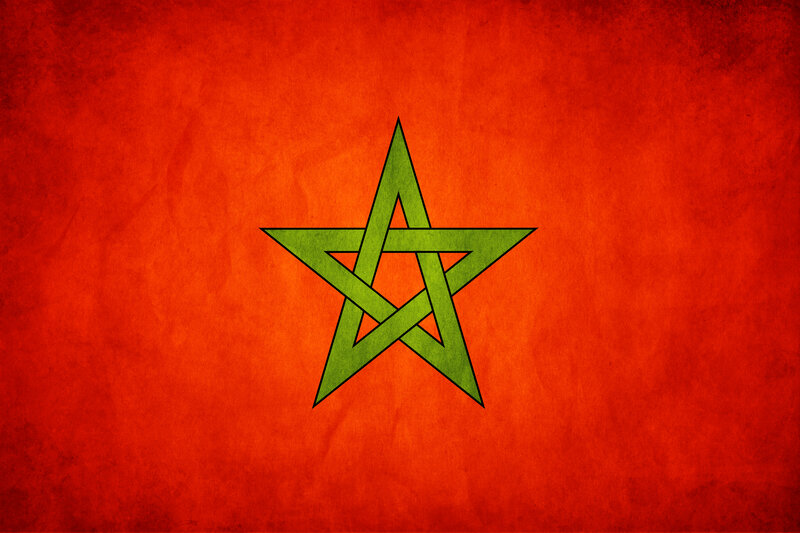 Moroccan flag with green star