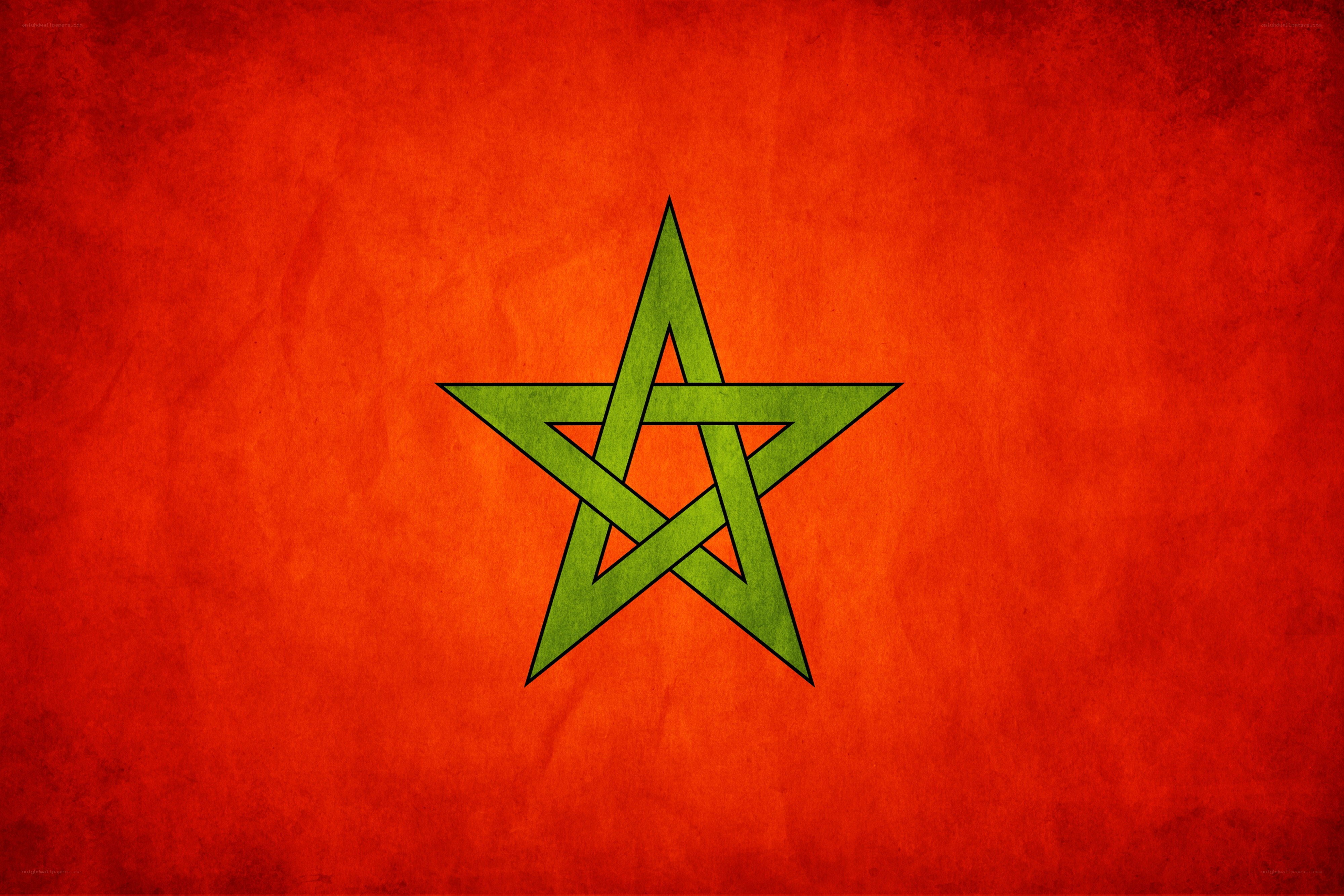 Moroccan flag with green star