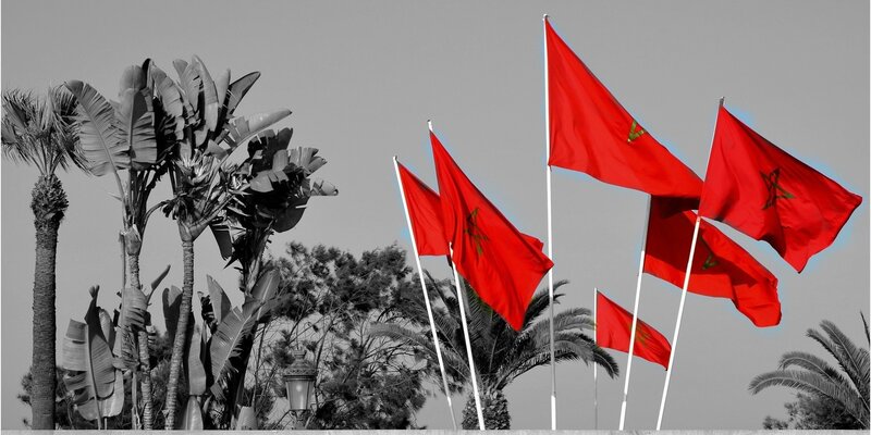Moroccan Flags Waving