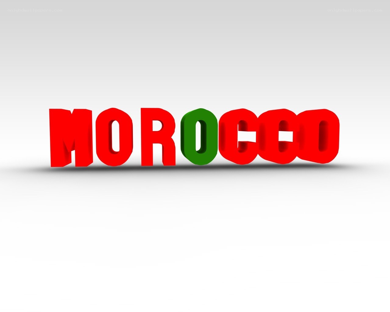 Morocco text in red and green