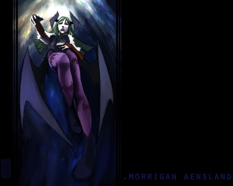 Morrigan Aensland in a cave