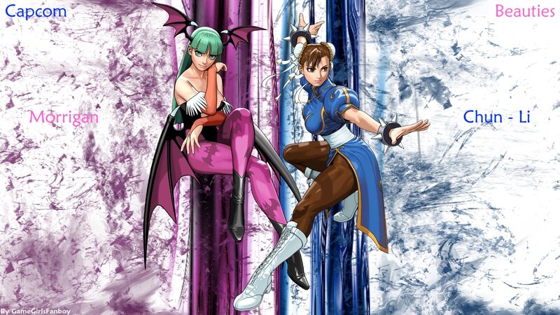 Morrigan and Chun-Li artwork