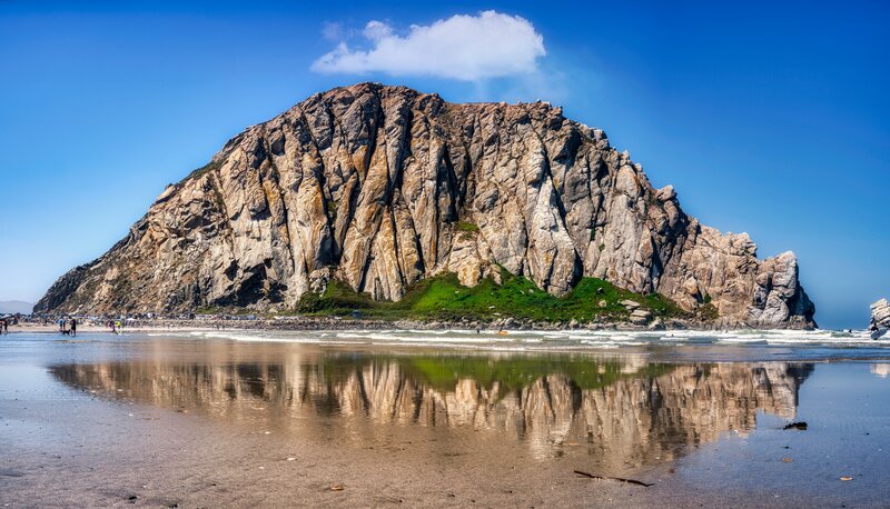 Morro Rock at Beach — Blue