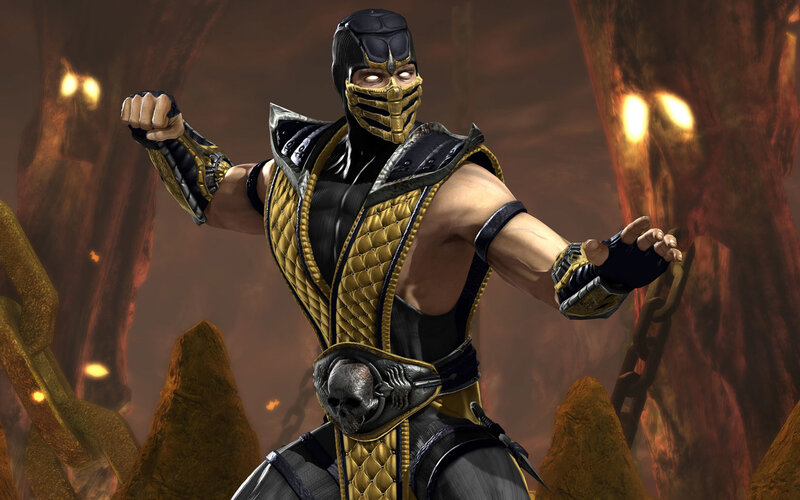 Mortal Kombat Character — Black, Dramatic, 3d Render, Mask, Skull Belt Buckle