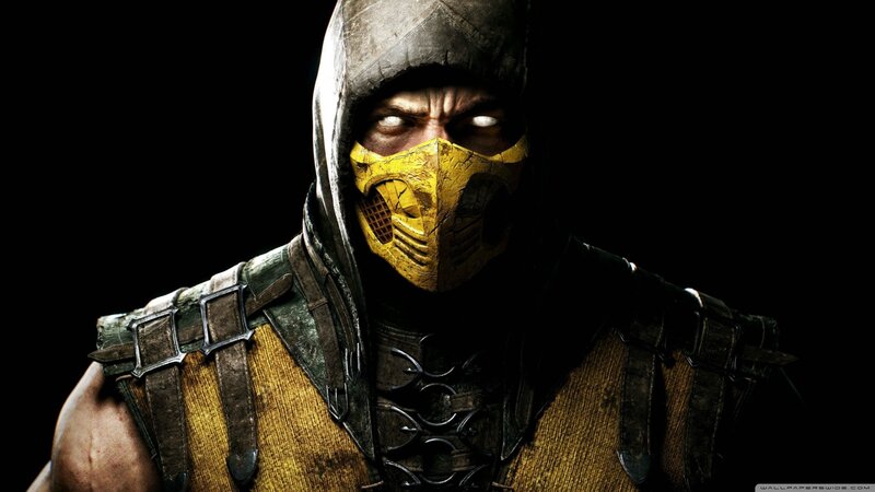 Mortal Kombat Character — Black, Dramatic, Digital Art, Mask, Hood