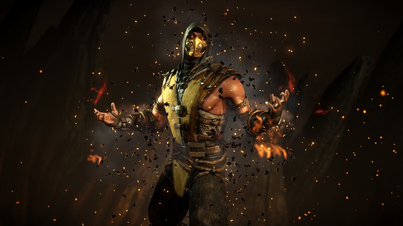 Mortal Kombat Character — Black, Dramatic, Night, 3d Render, Mask
