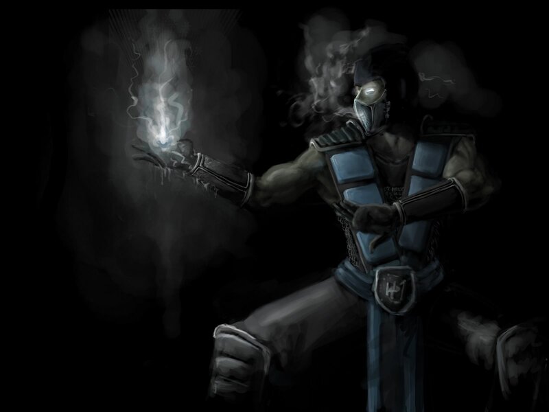 Mortal Kombat Character — Black, Dramatic, Night, Digital Art, Energy Ball