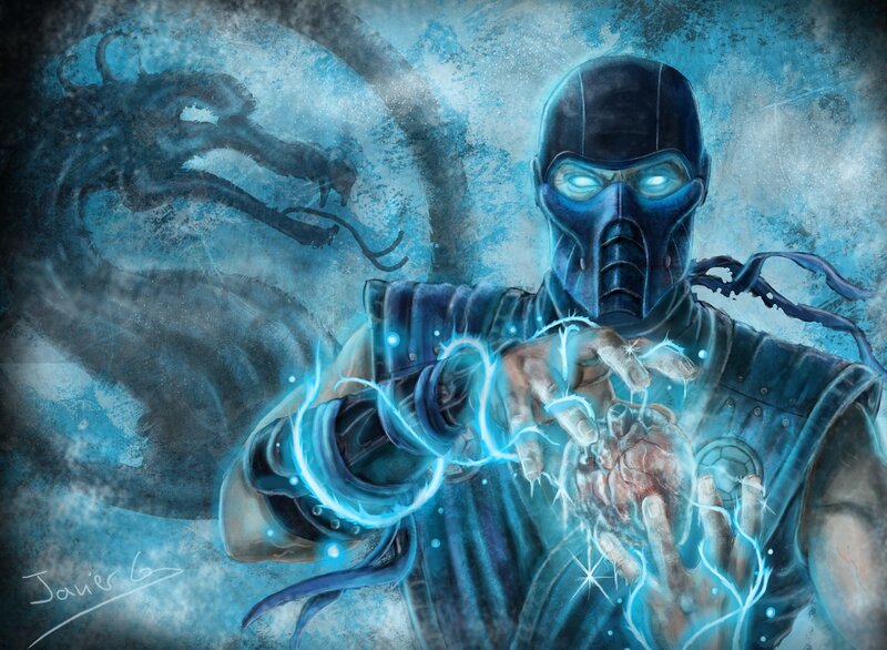 Mortal Kombat Character — Blue, Dramatic, Digital Art, Dragon