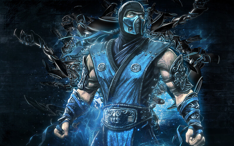 Mortal Kombat Character — Blue, Dramatic, Night, Digital Art, Mask