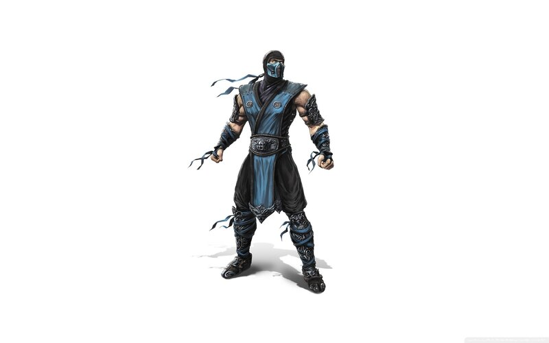 Mortal Kombat character in blue armor