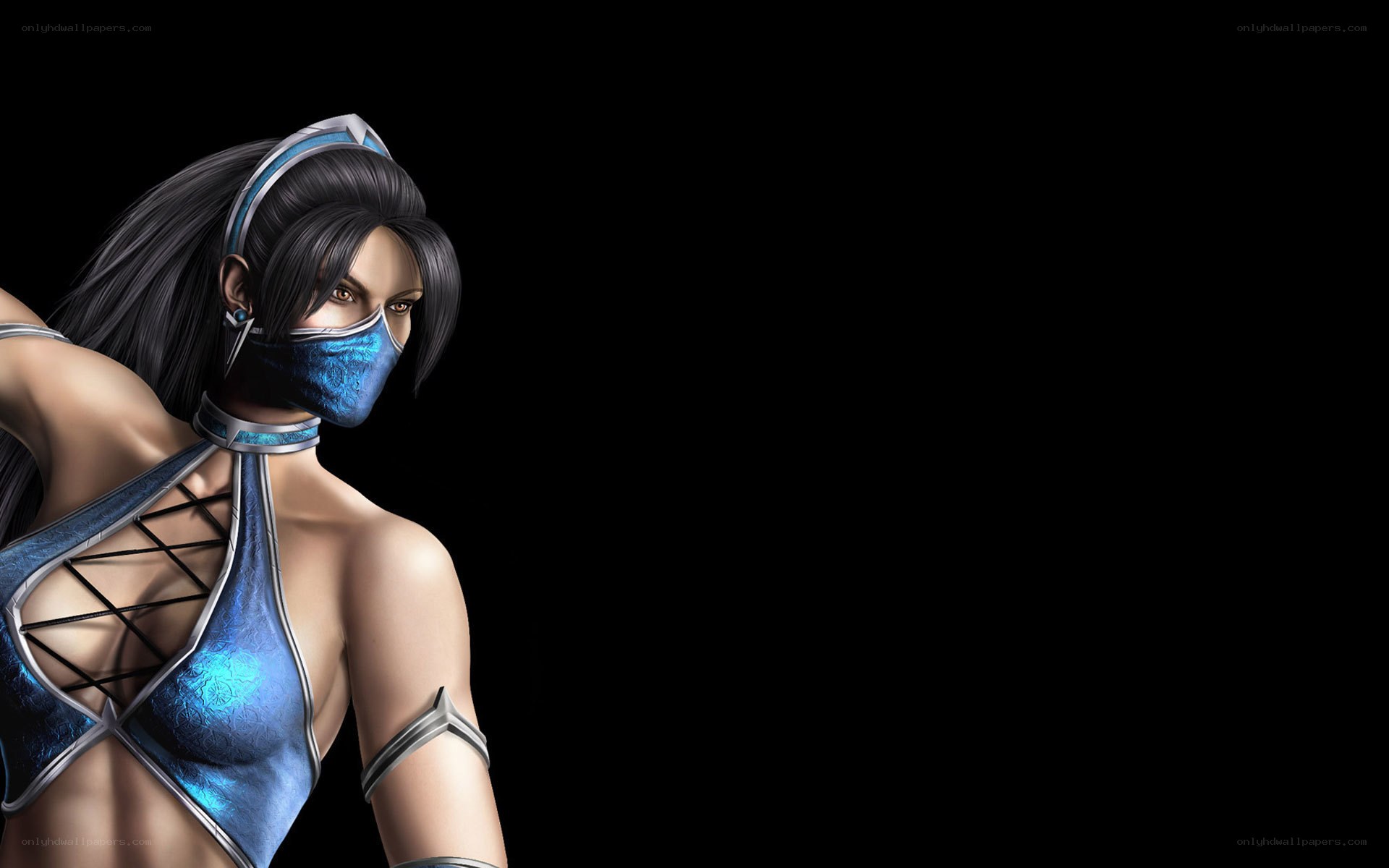 Mortal Kombat character in blue armor