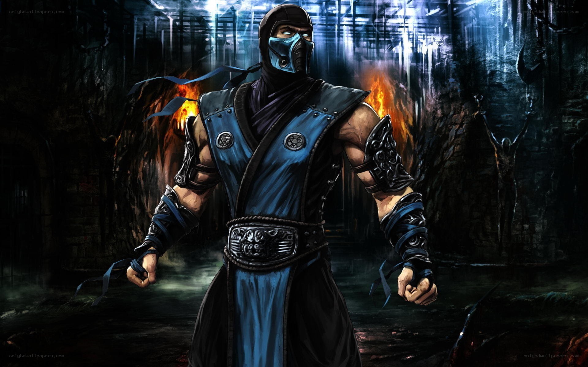 Mortal Kombat character in dark temple