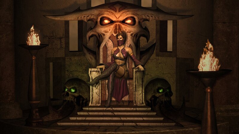 Mortal Kombat character on throne