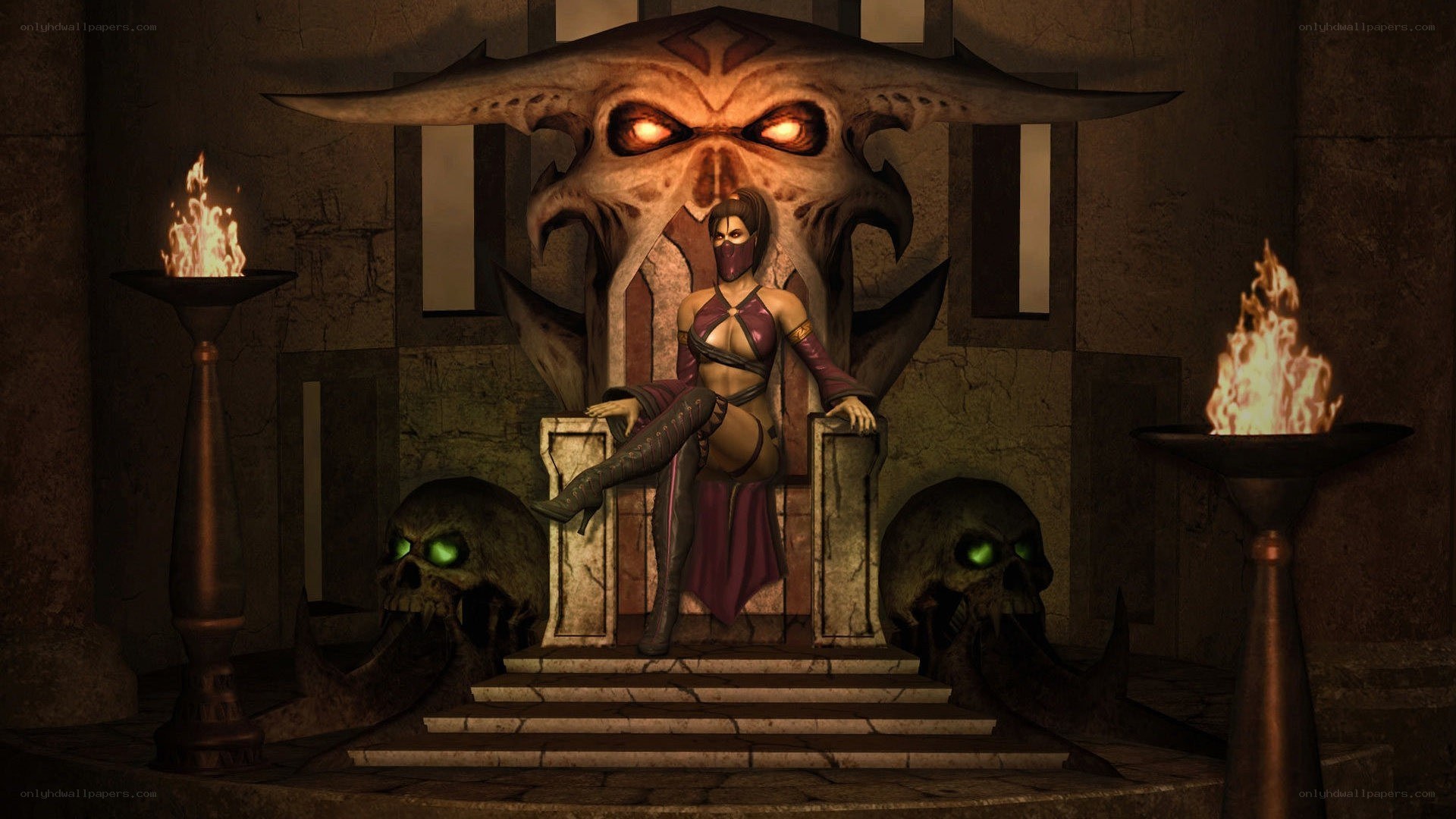 Mortal Kombat character on throne