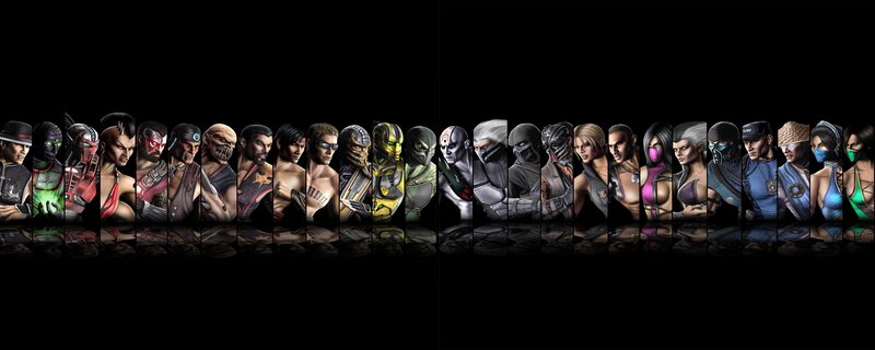 Mortal Kombat Characters — Black, Dramatic, Digital Art, Reflection