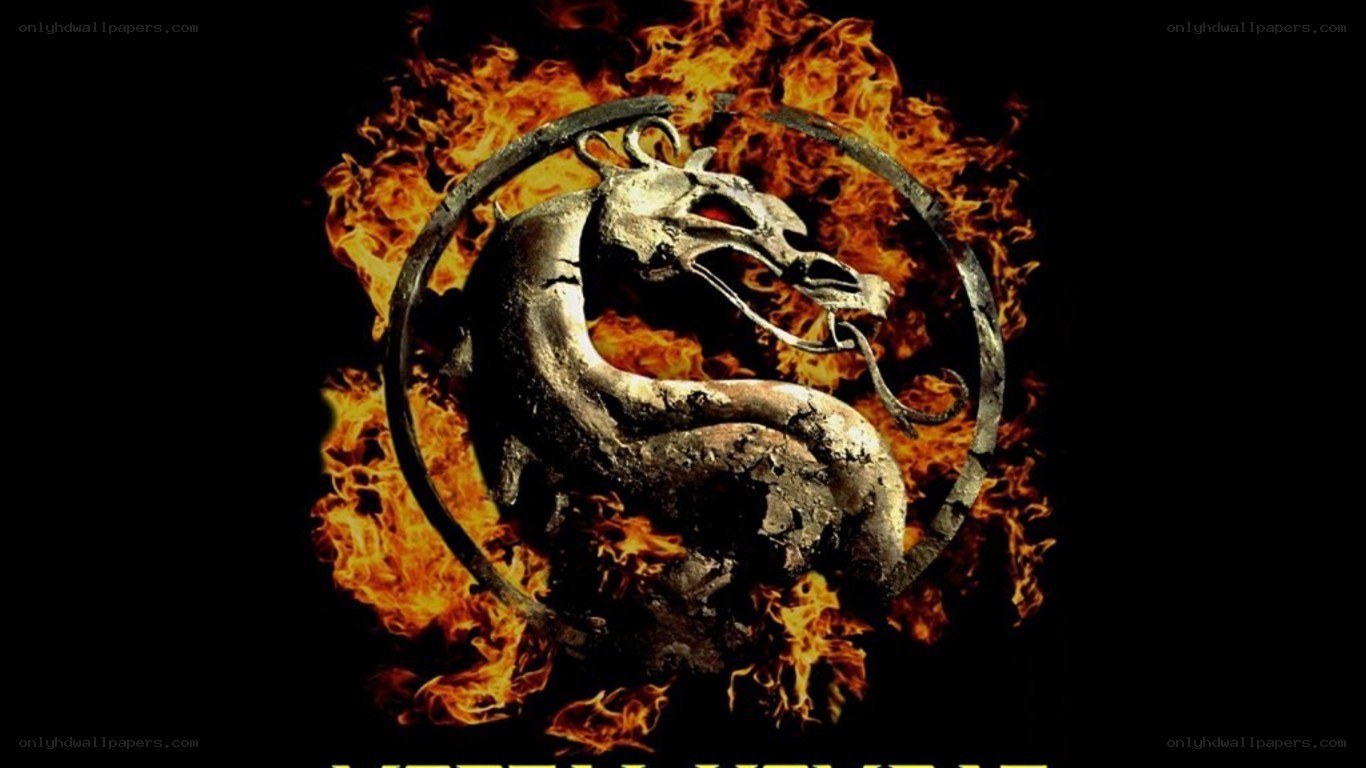 Mortal Kombat logo with fire