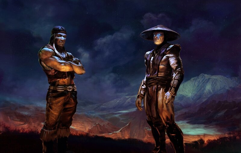 Mortal Kombat warriors at night