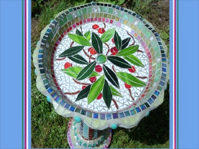 Mosaic Bird Bath