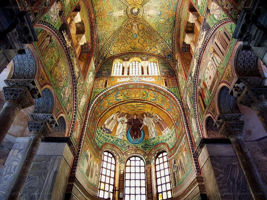 Mosaic ceiling in a historic church