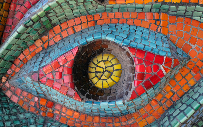 Mosaic Eye Sculpture