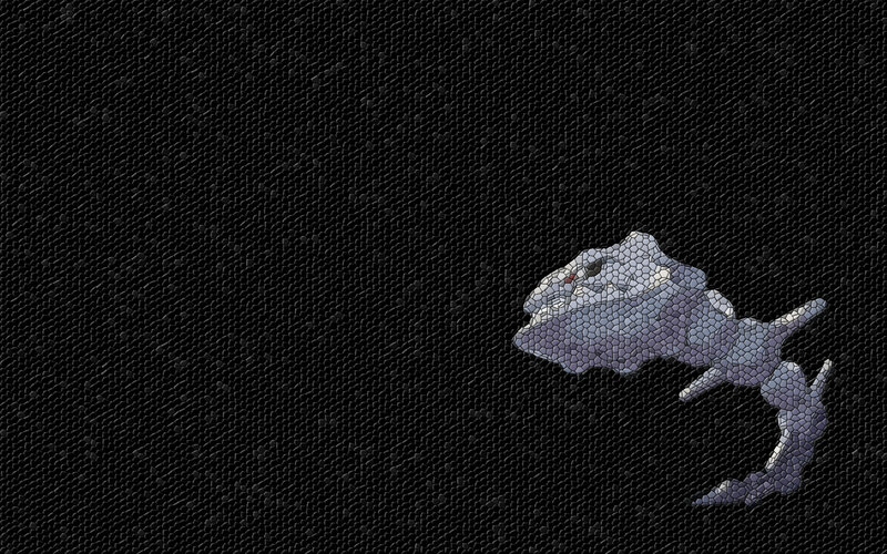 mosaic fish on black background
