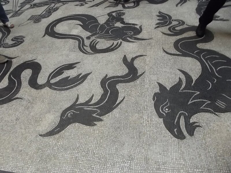 Mosaic Floor with Dragons