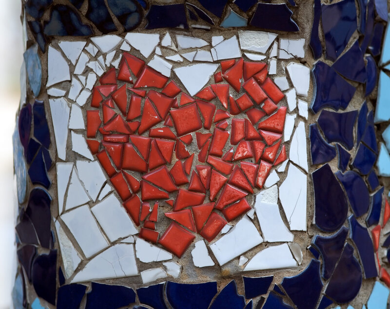 Mosaic heart artwork