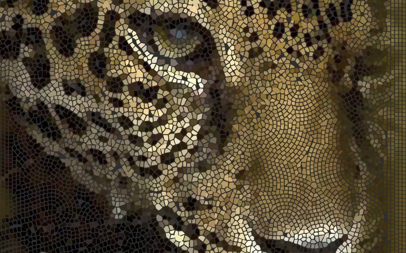 mosaic leopard portrait